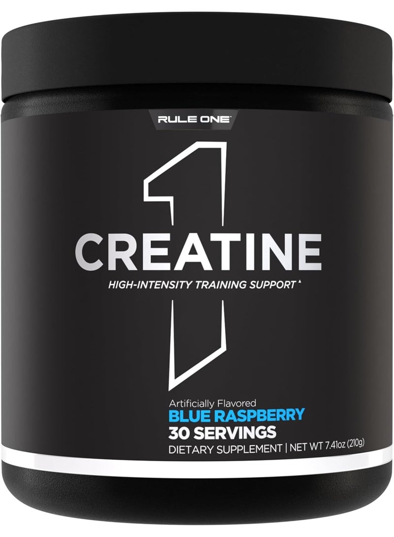Rule1 Creatine Monohydrate Powder, Blue Raspberry, 30 Servings, 5g per Serving, Micronized Creatine for Strength & Training Performance - Image 1